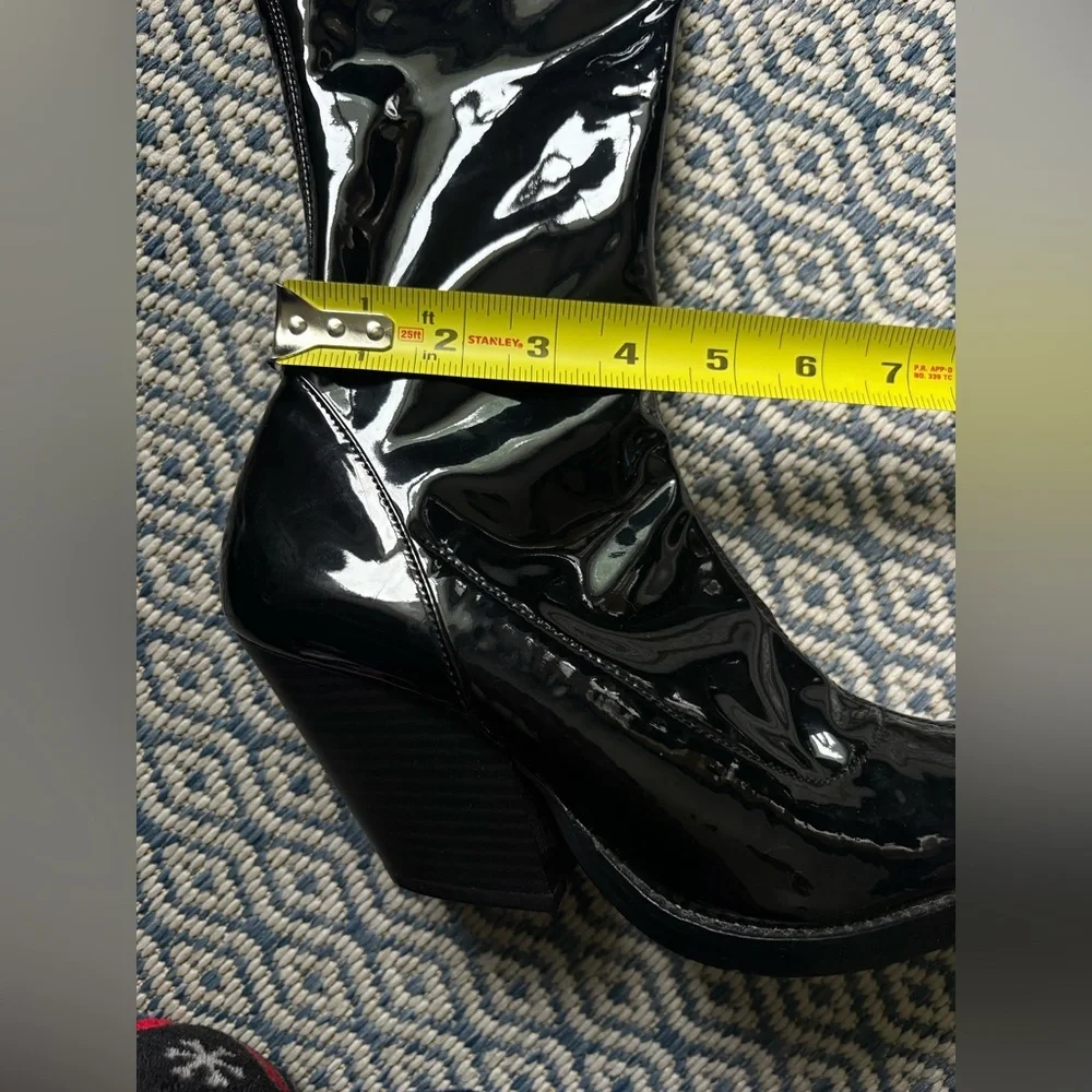 ZARA OVER THE KNEE LATEX WESTERN BOOTS! (Giuseppe Zanotti inspired)